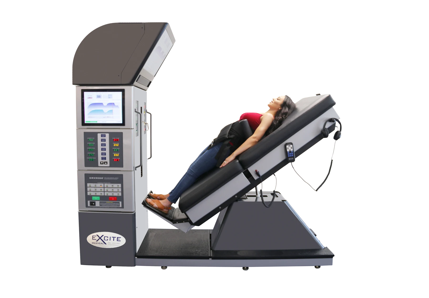 DRX9000 decompression equipment with the treatment table raised